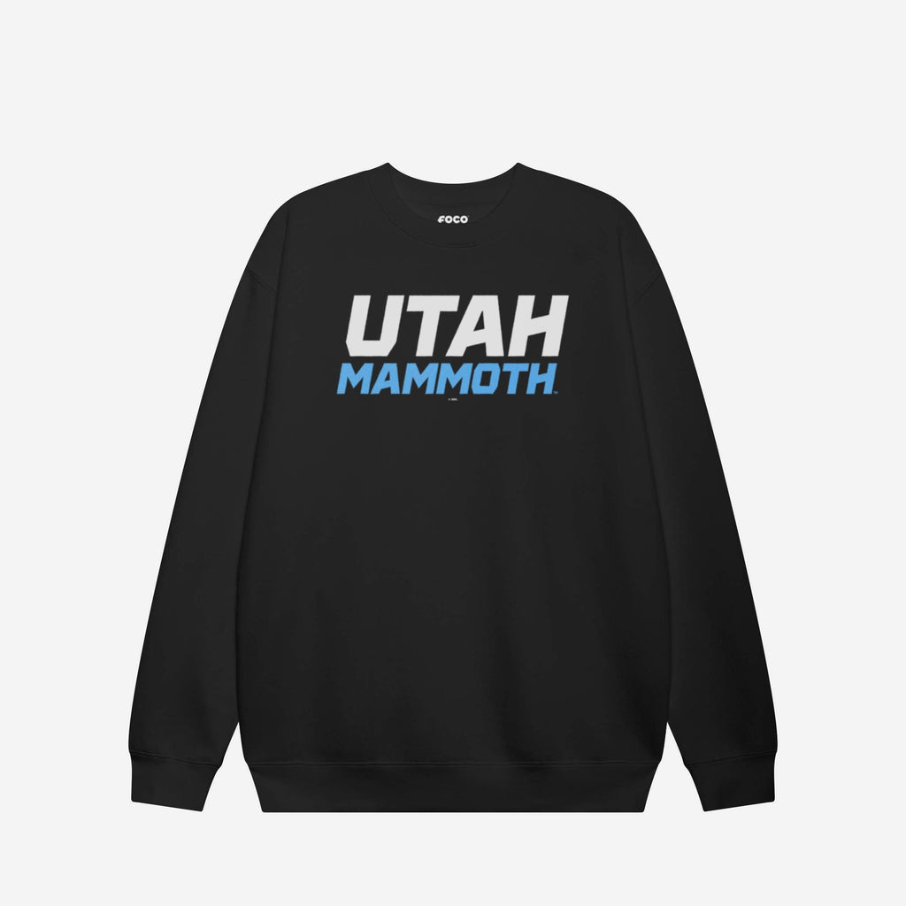 FOCO Utah Mammoth Wordmark Crew Neck Sweatshirt Black M 2