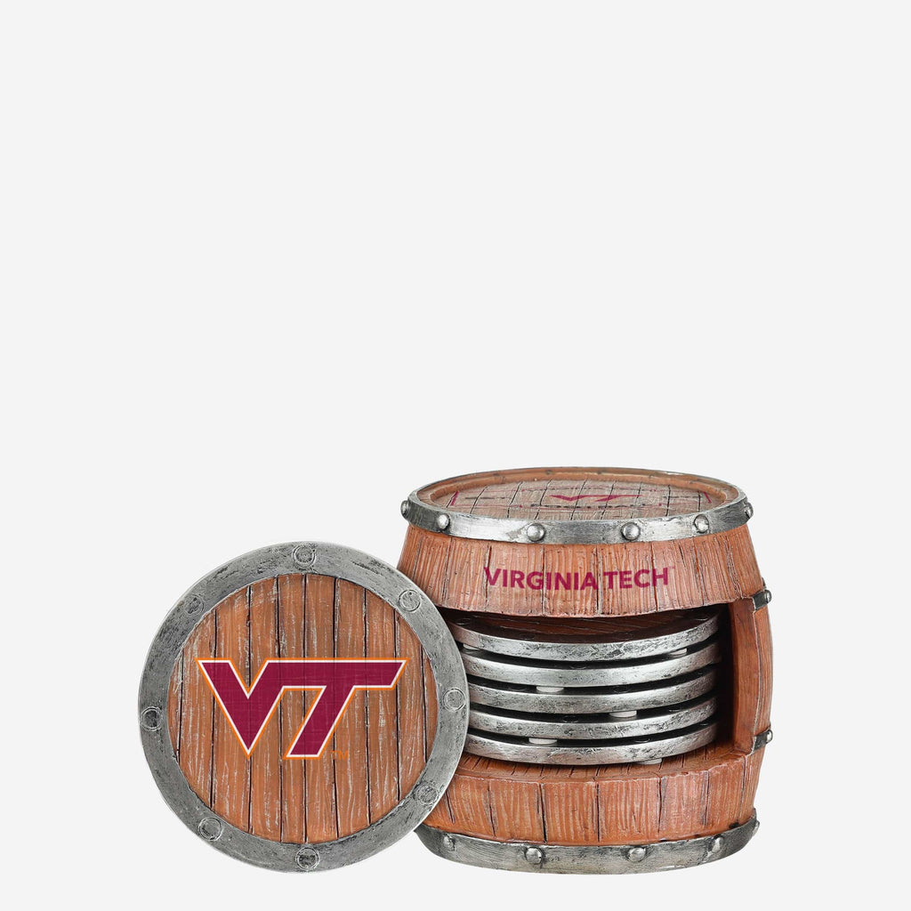 Virginia Tech Hokies 5 Pack Barrel Coaster Set FOCO - FOCO.com