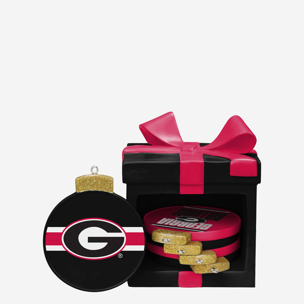 FOCO Georgia Bulldogs Holiday Coaster Set 2