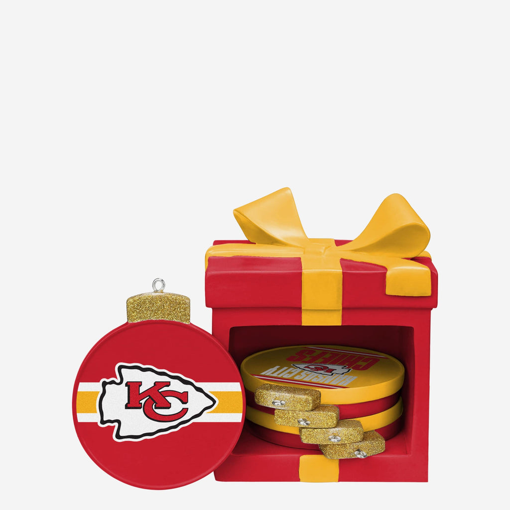 Kansas City Chiefs Holiday 5 Pack Coaster Set FOCO - FOCO.com
