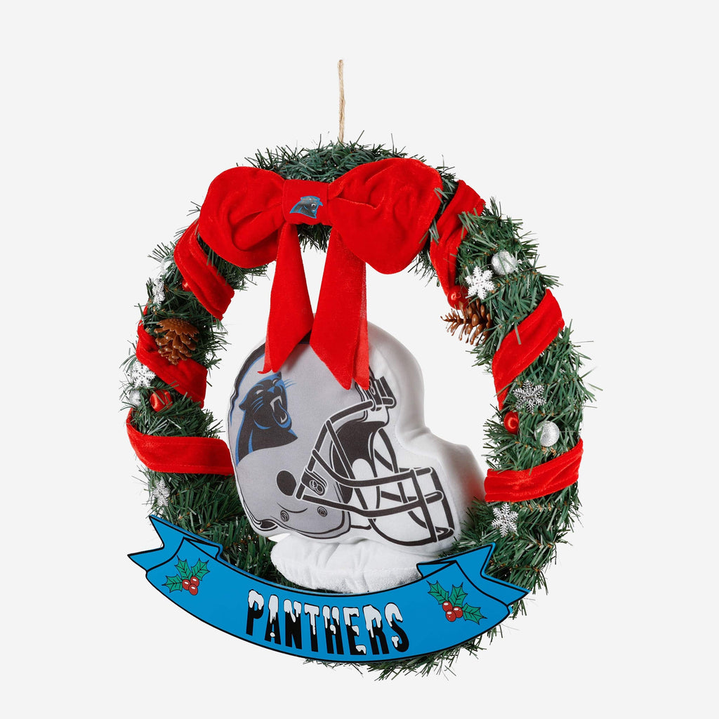 FOCO Carolina Panthers Holiday Helmet Door Wreath 4