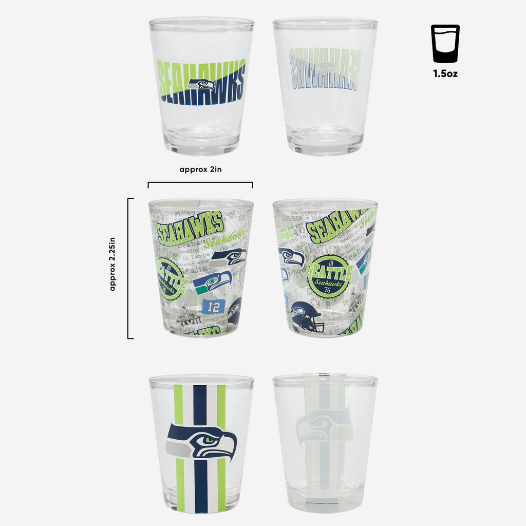 Seattle Seahawks 3 Pack Shot Glass FOCO