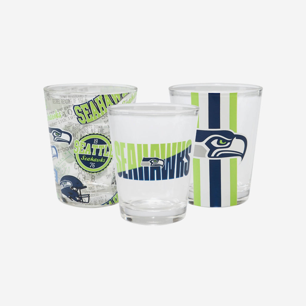 Seattle Seahawks 3 Pack Shot Glass FOCO