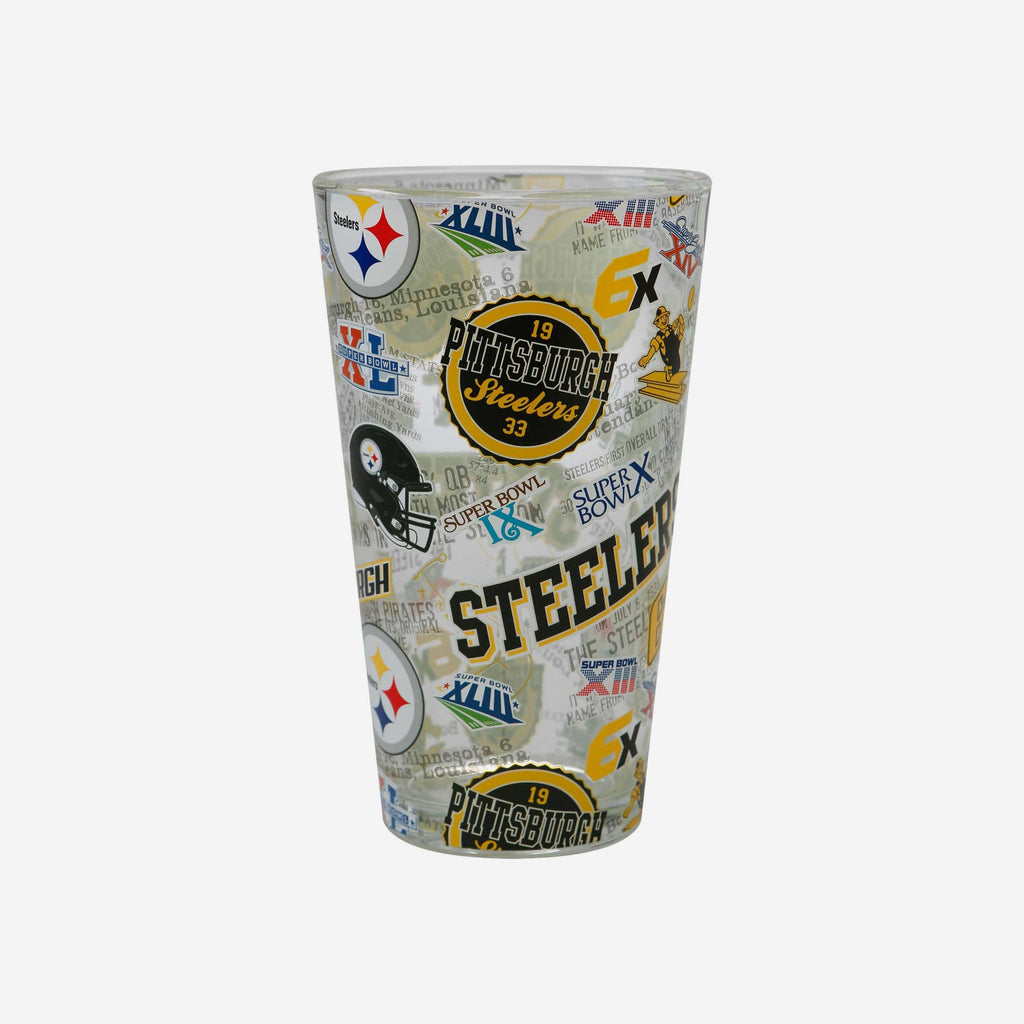Pittsburgh Steelers Historic Print Pint Glass FOCO