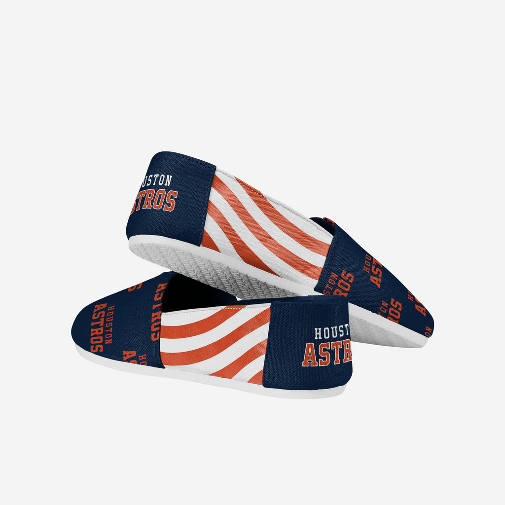 FOCO Houston Astros Stripe Canvas Shoe Blue Women M 4