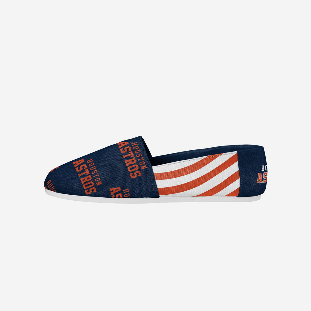 FOCO Houston Astros Stripe Canvas Shoe Blue Women M 2