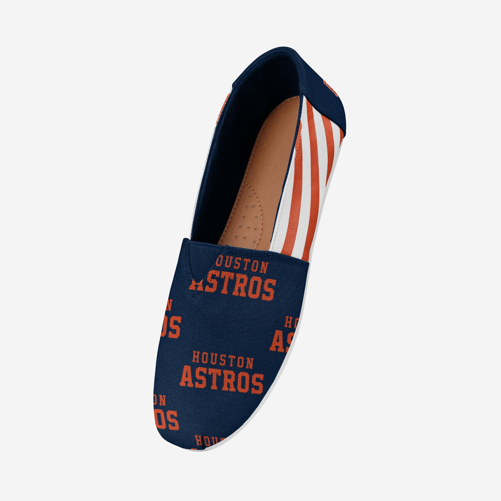 FOCO Houston Astros Stripe Canvas Shoe Blue Women M 3