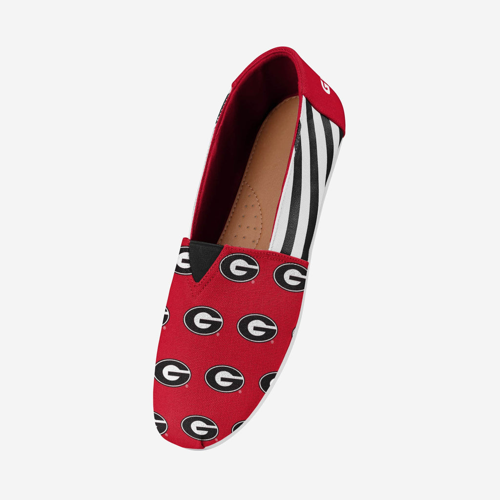 Georgia Bulldogs Womens Stripe Canvas Shoe FOCO