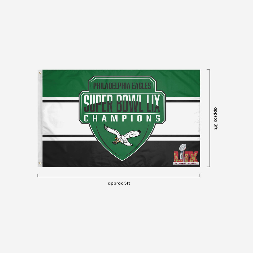 Philadelphia Eagles Super Bowl LIX Champions Kelly Green Horizontal Fl FOCO