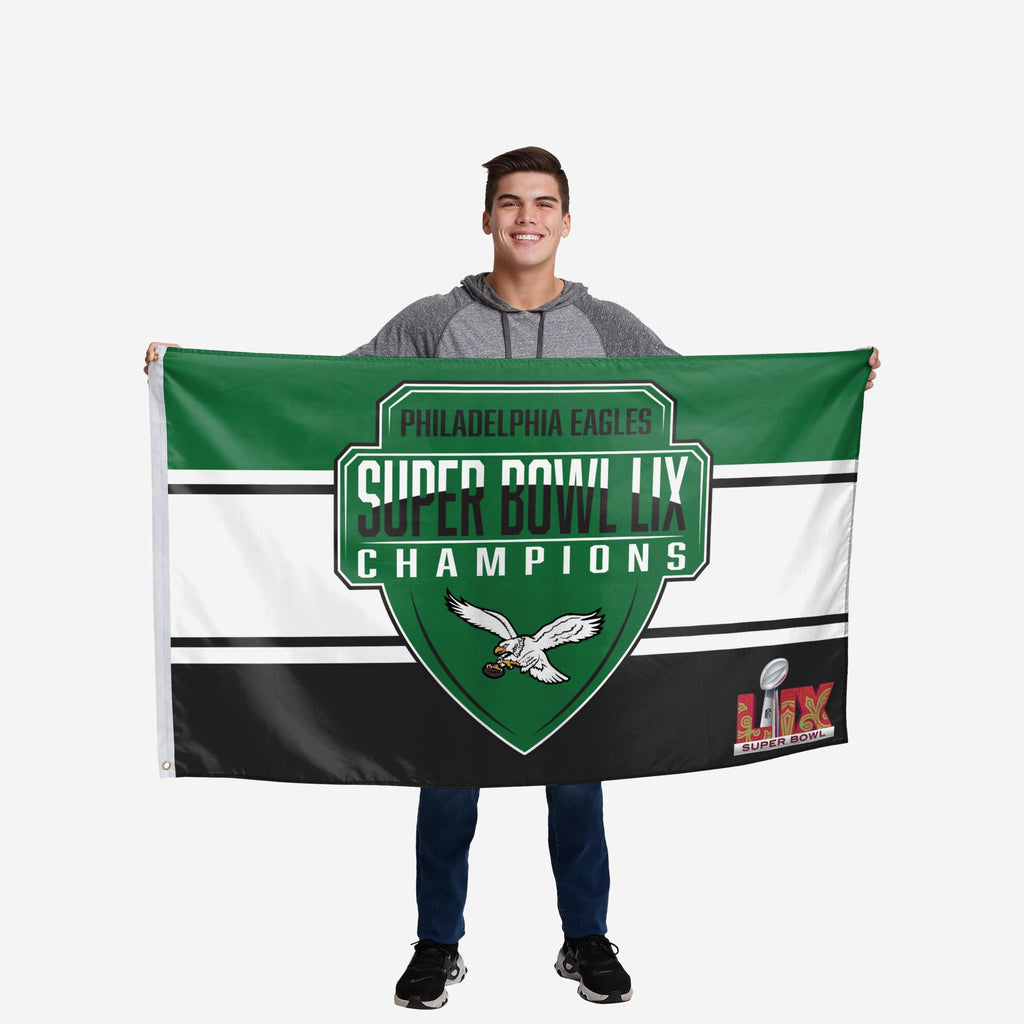Philadelphia Eagles Super Bowl LIX Champions Kelly Green Horizontal Fl FOCO