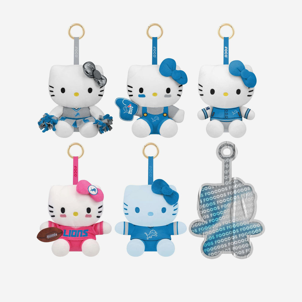 Detroit Lions Hello Kitty® FOOCOOS Plush Bag Charm Keychain Blind