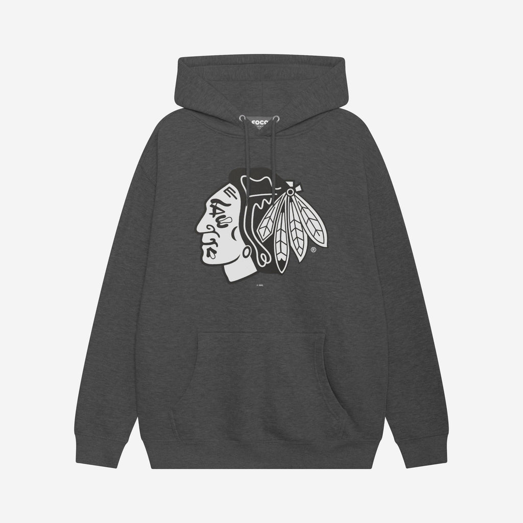 FOCO Chicago Blackhawks Noir & Blanc Primary Logo Sweat à Capuche - S - Homme 2