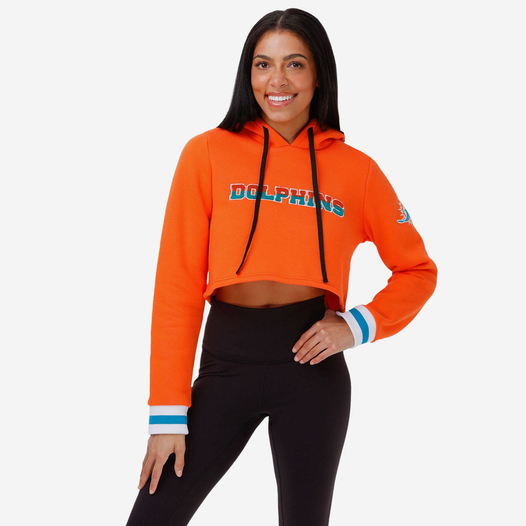 FOO Cropped Chenille Hoodie Green L 2