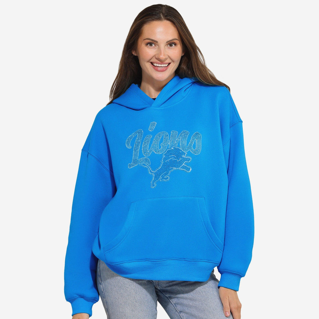 FOCO Detroit Lions Kapuzenpulli mit Rhinestone-Logo Blau/M 2