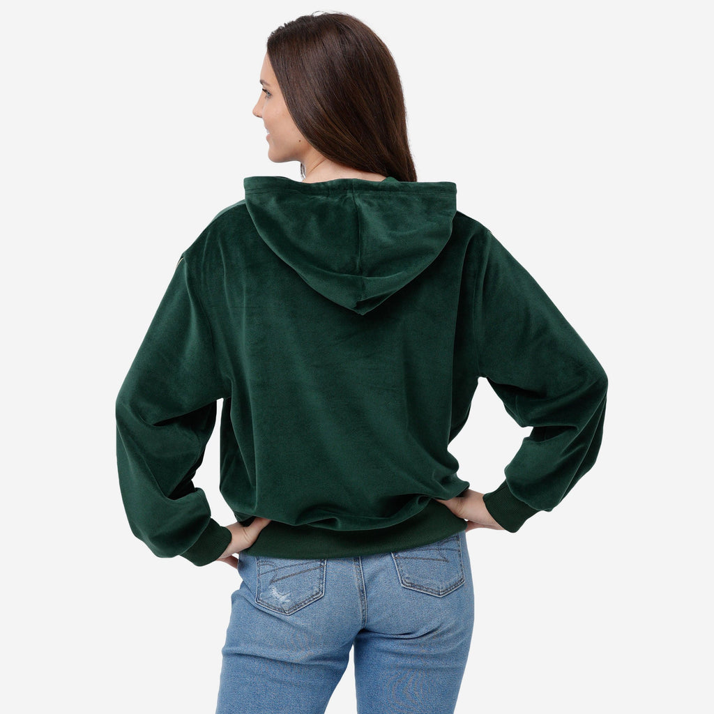 FOCO Green Bay Packers Velour Hooded Sweatshirt Green M 3