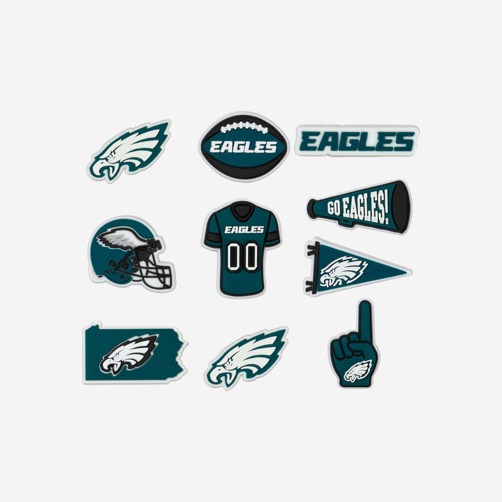 Philadelphia Eagles Crocs Charms NFL Shoes 10 Pieces