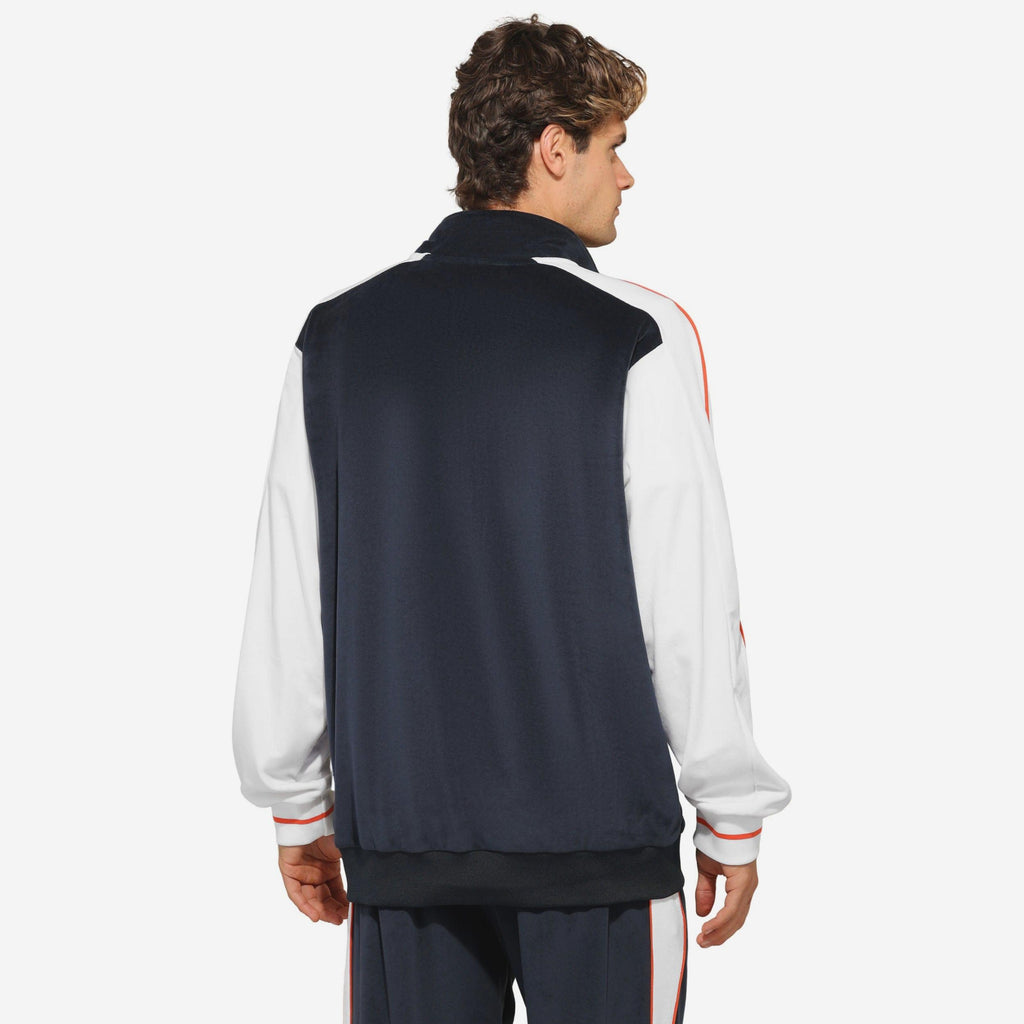 FOCO Chicago Bears Two Tone Velour Zip Up Top Blue Large Men 3