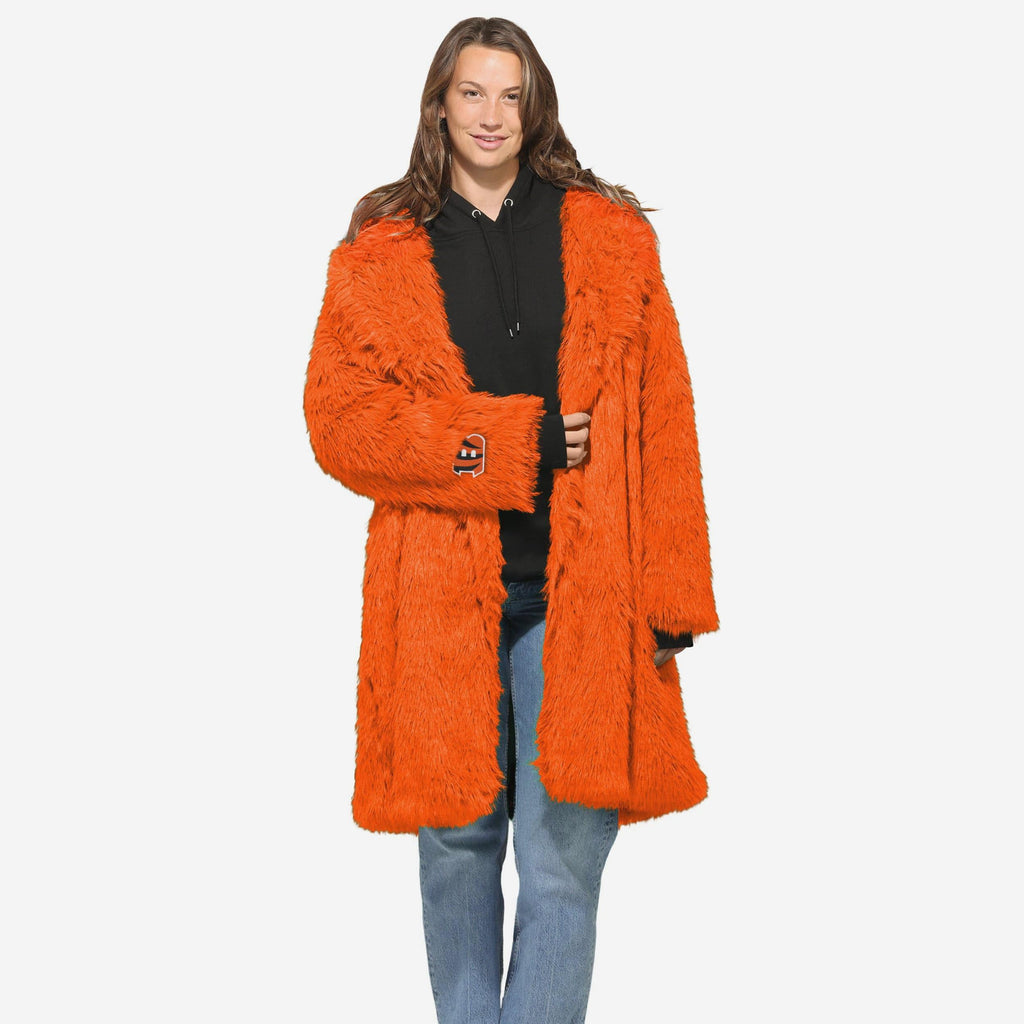 Cincinnati Bengals Faux Fur Long Jacket FOCO