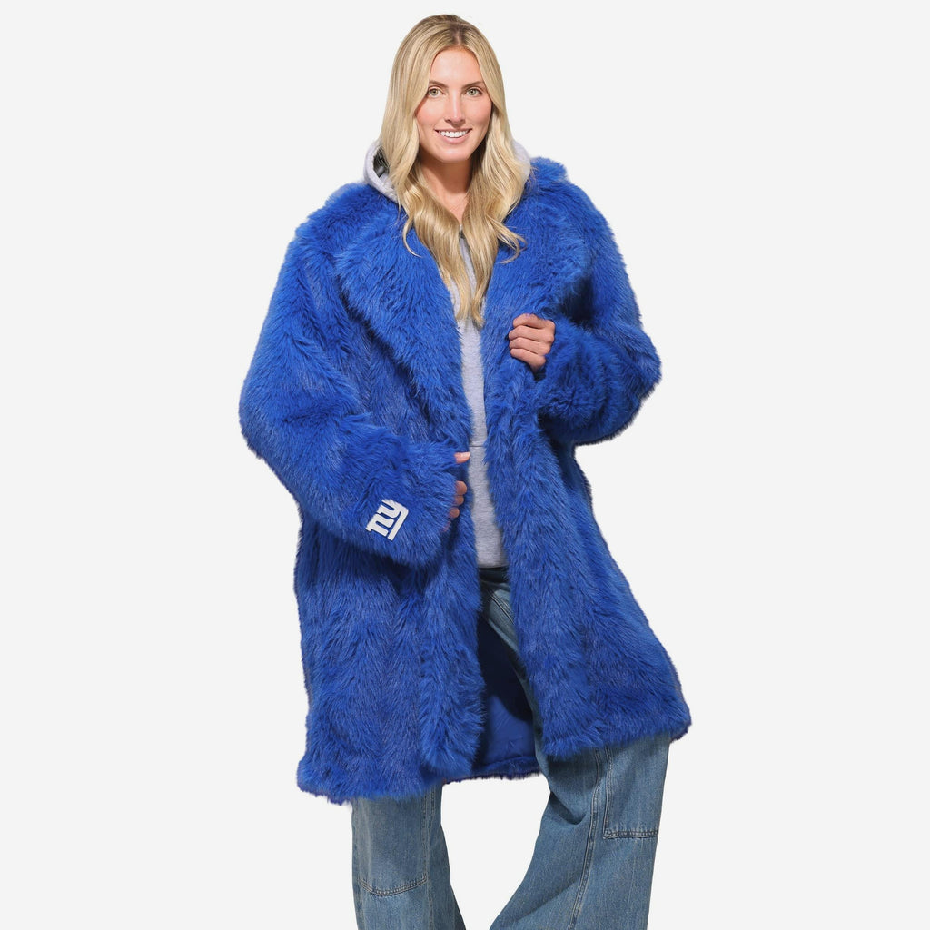 New York Giants Faux Fur Long Jacket FOCO