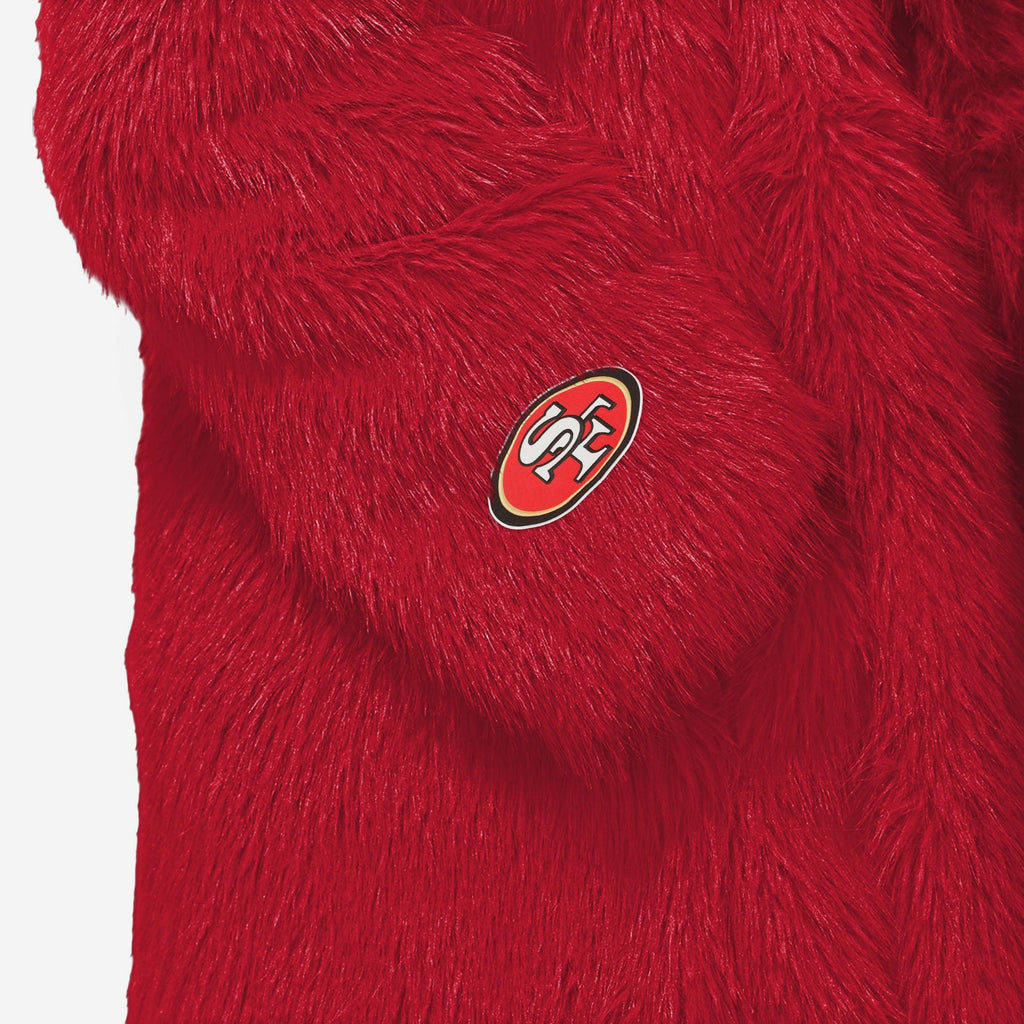 FOCO San Francisco 49ers Faux Fur Long Jacket Red Unisex M/L 4