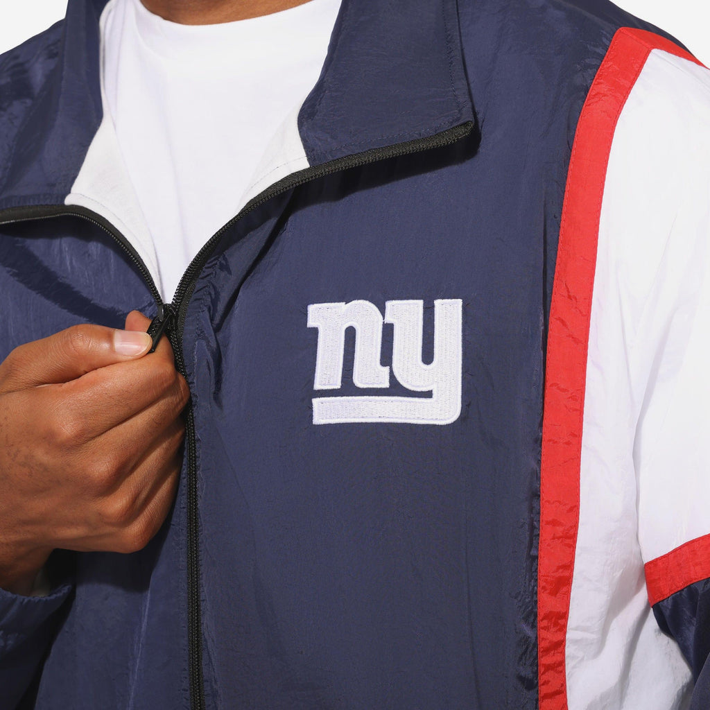 FOCO New York Giants Nylon Crinkle Gameday Jacket Blue XL Men 4