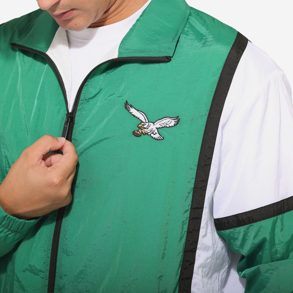 Philadelphia Eagles Kelly Green Nylon Crinkle Gameday Jacket FOCO