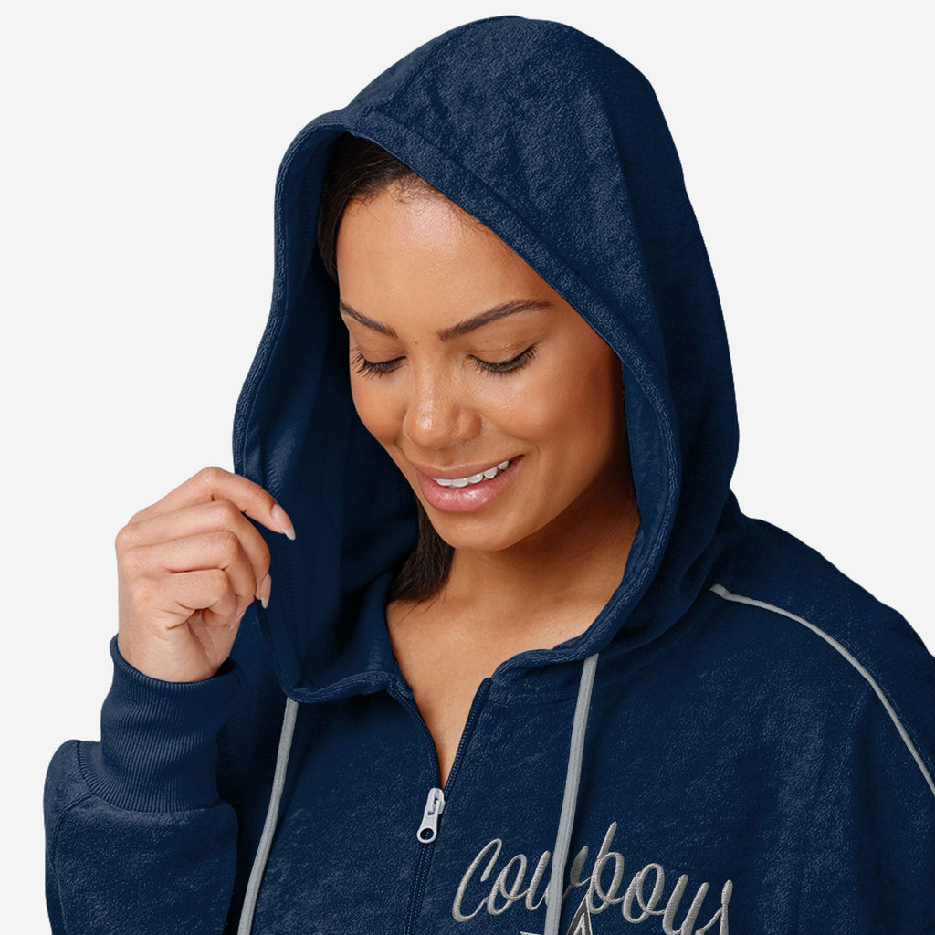 FOCO Dallas Cowboys Terry Knit Zip Up Top Blue M 4