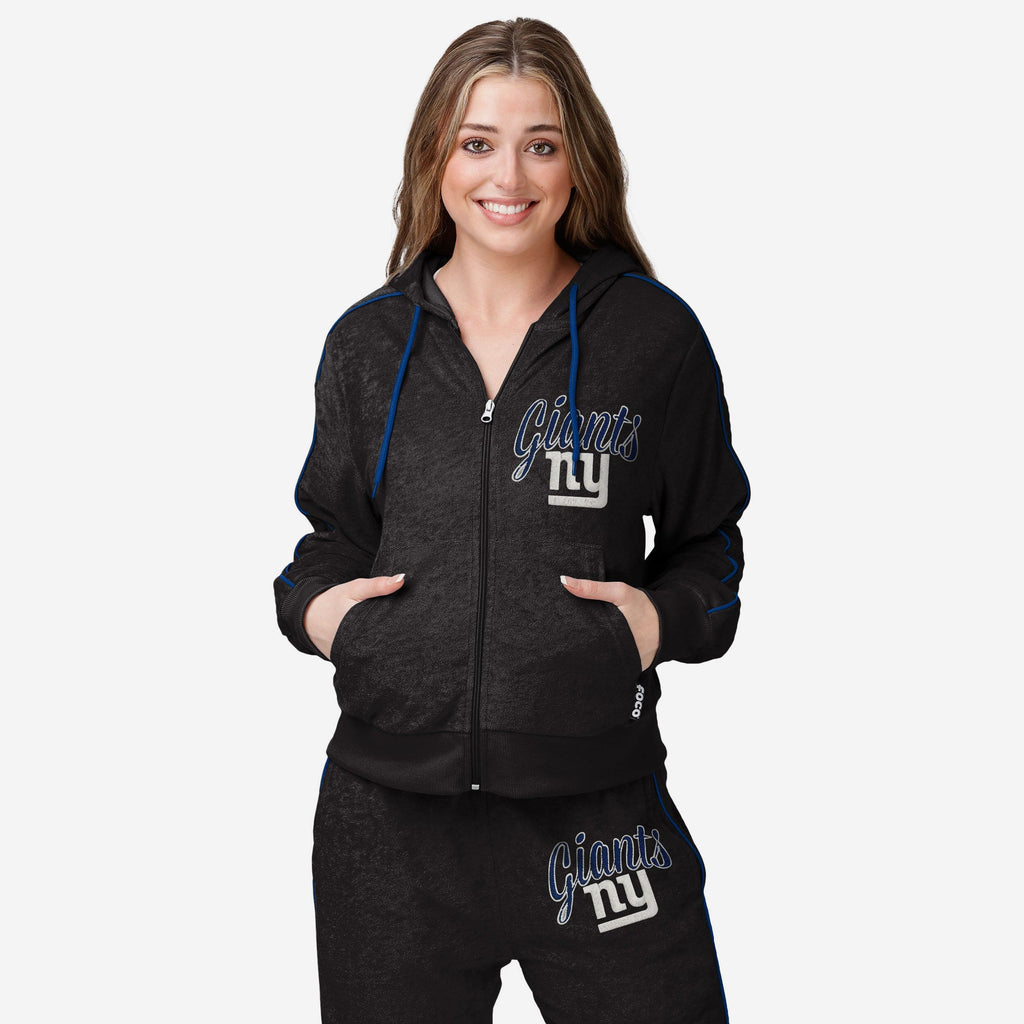 FOCO New York Giants Terry Knit Zip Up Top Blue M 2