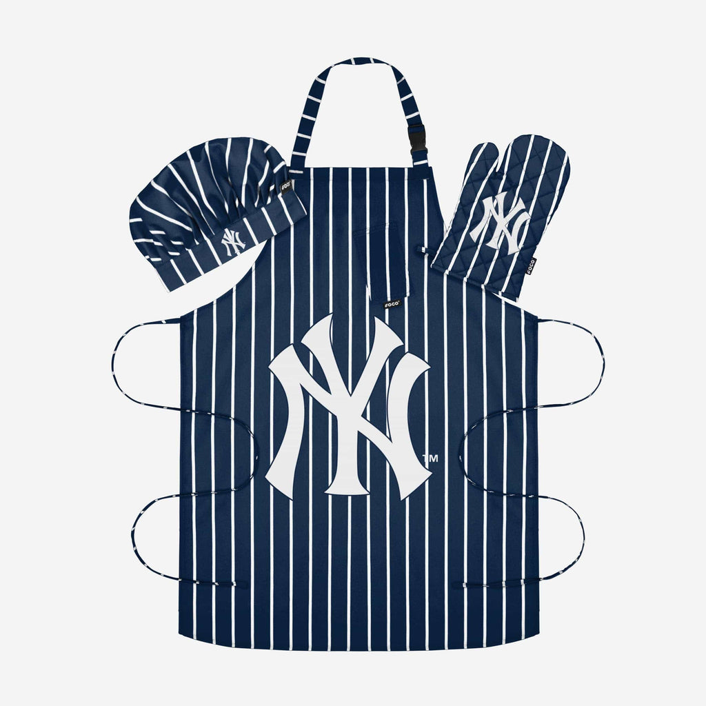 New York Yankees Pinstripe Chef Set FOCO - FOCO.com