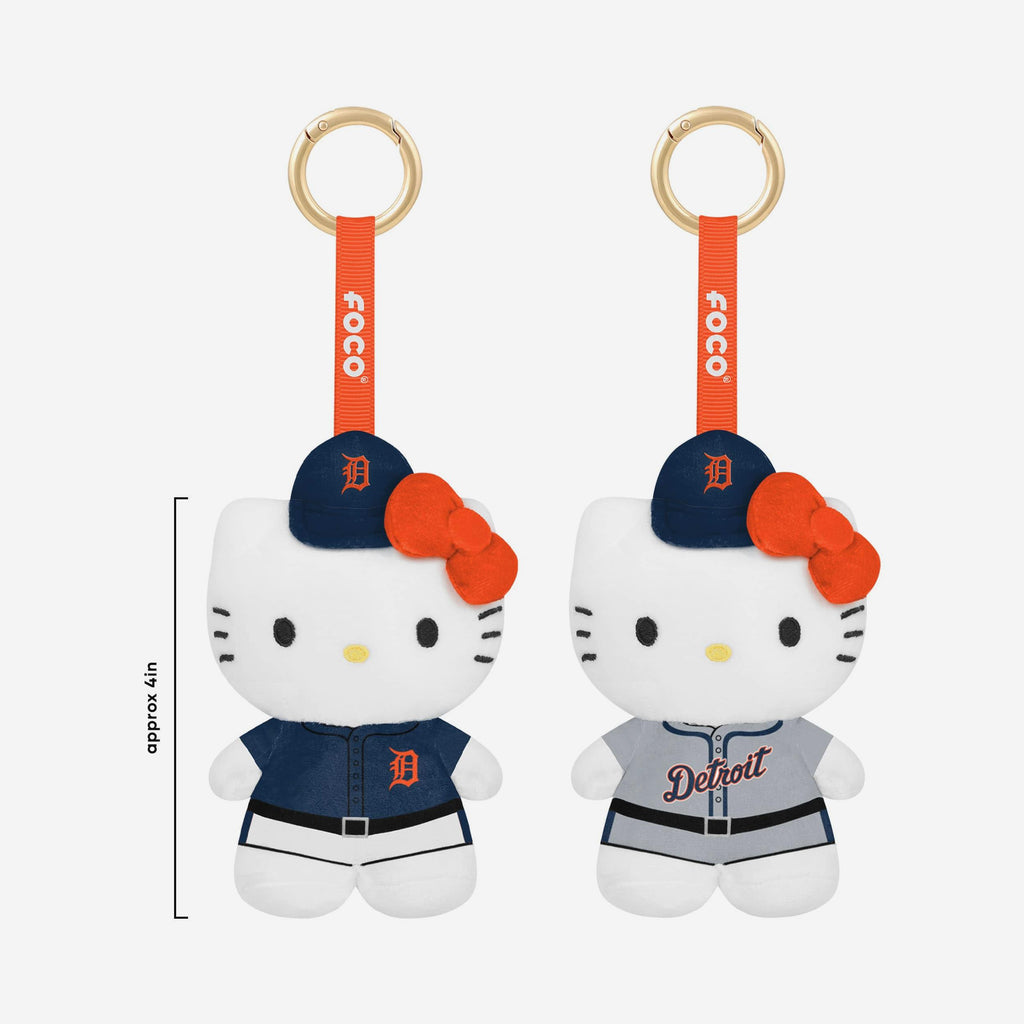 FOCO Detroit Tigers 2 Pack Plush Hello Kitty Bag Charm Keychain Multicolor 4