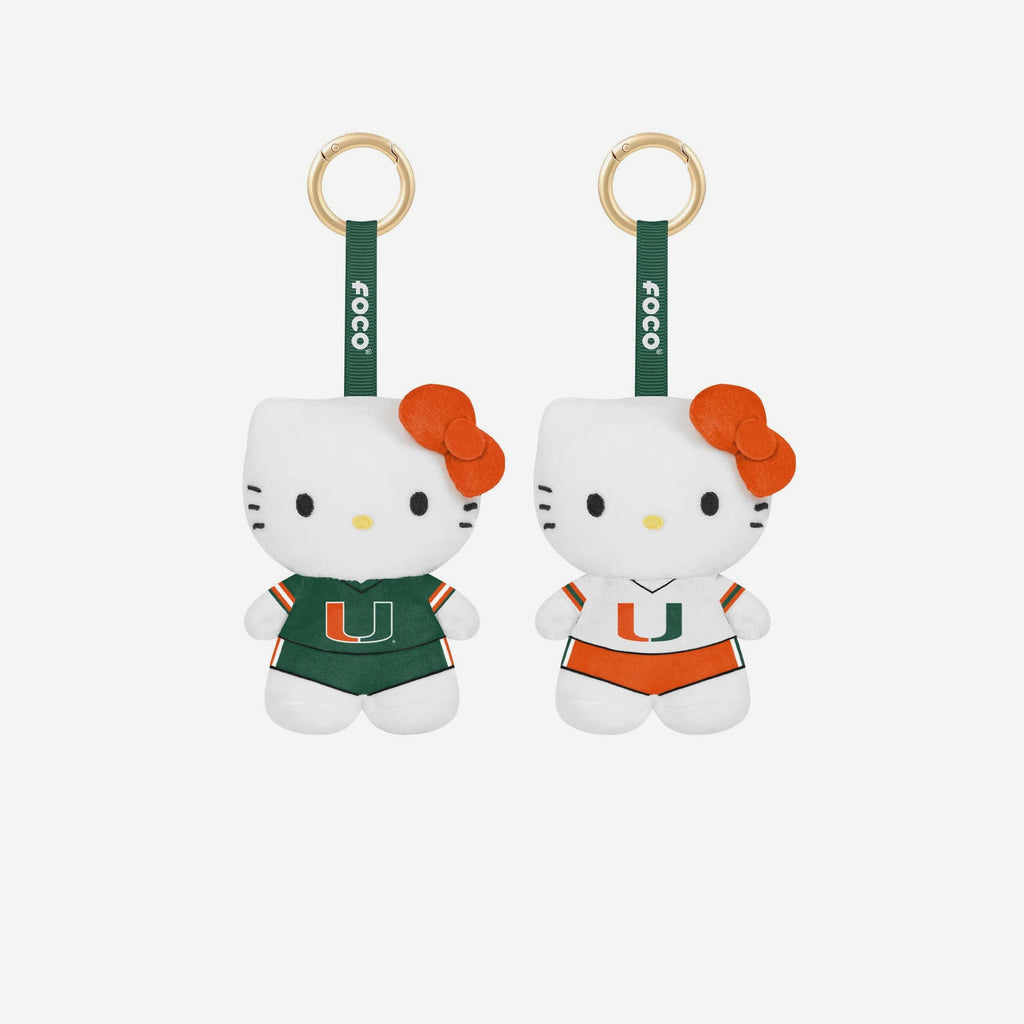 Miami Hurricanes 2 Pack Mini Plush Hello Kitty® Bag Charm Keychain
