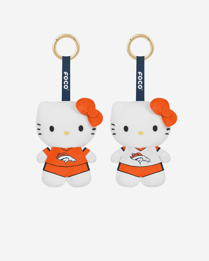 Denver Broncos 2 Pack Mini Plush Hello Kittyยฎ Bag Charm Keychain FOCO - FOCO.com