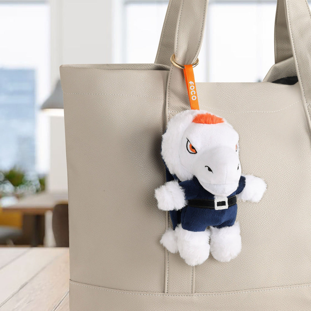 Denver Broncos Plush Mascot Santa Bag Charm Keychain FOCO