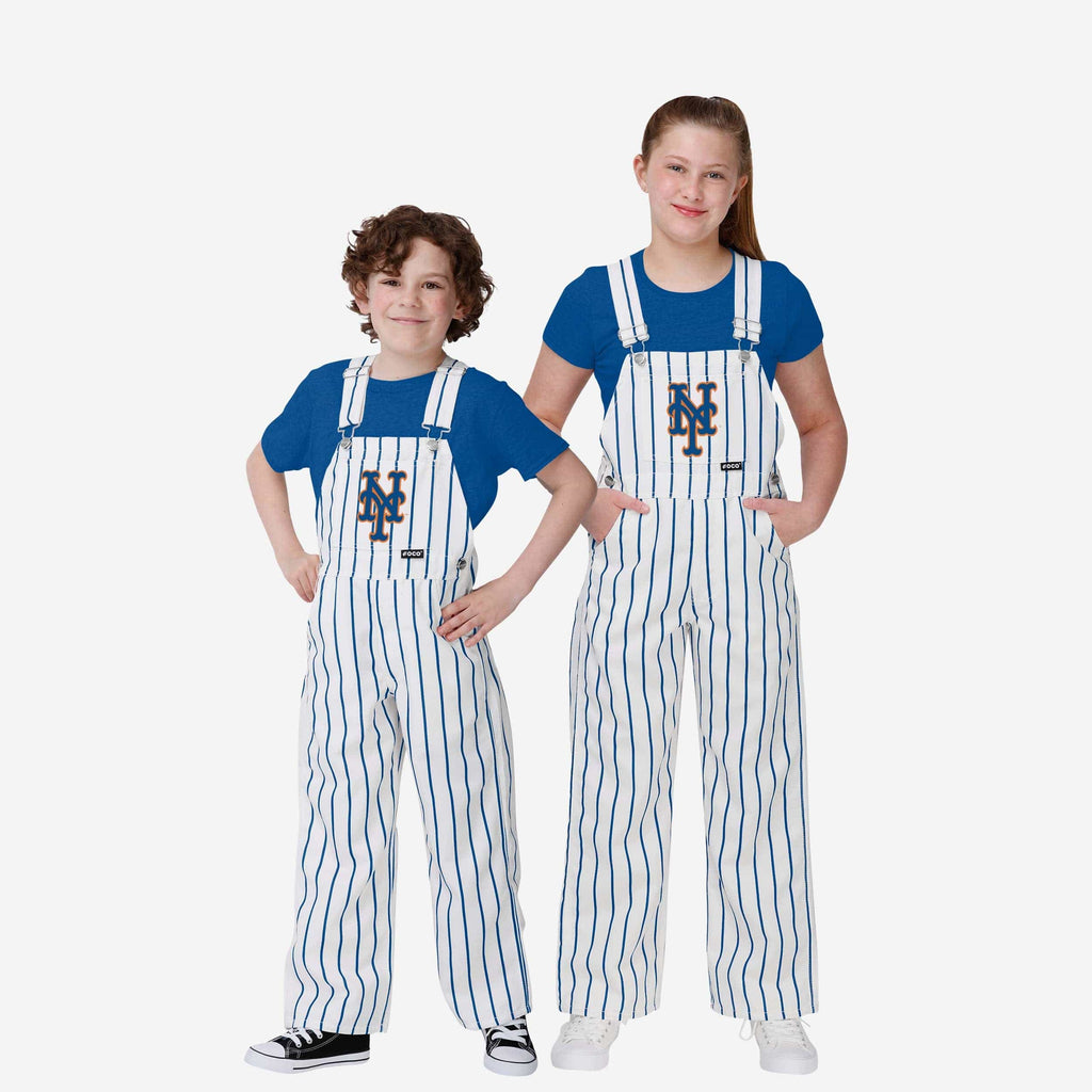 New York Mets Youth Pinstripe Bib Overalls FOCO