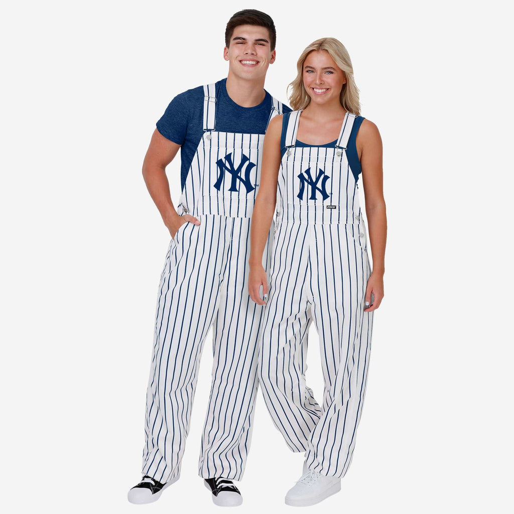 FOCO New York Yankees Pinstripe Bib Overalls Men M 4