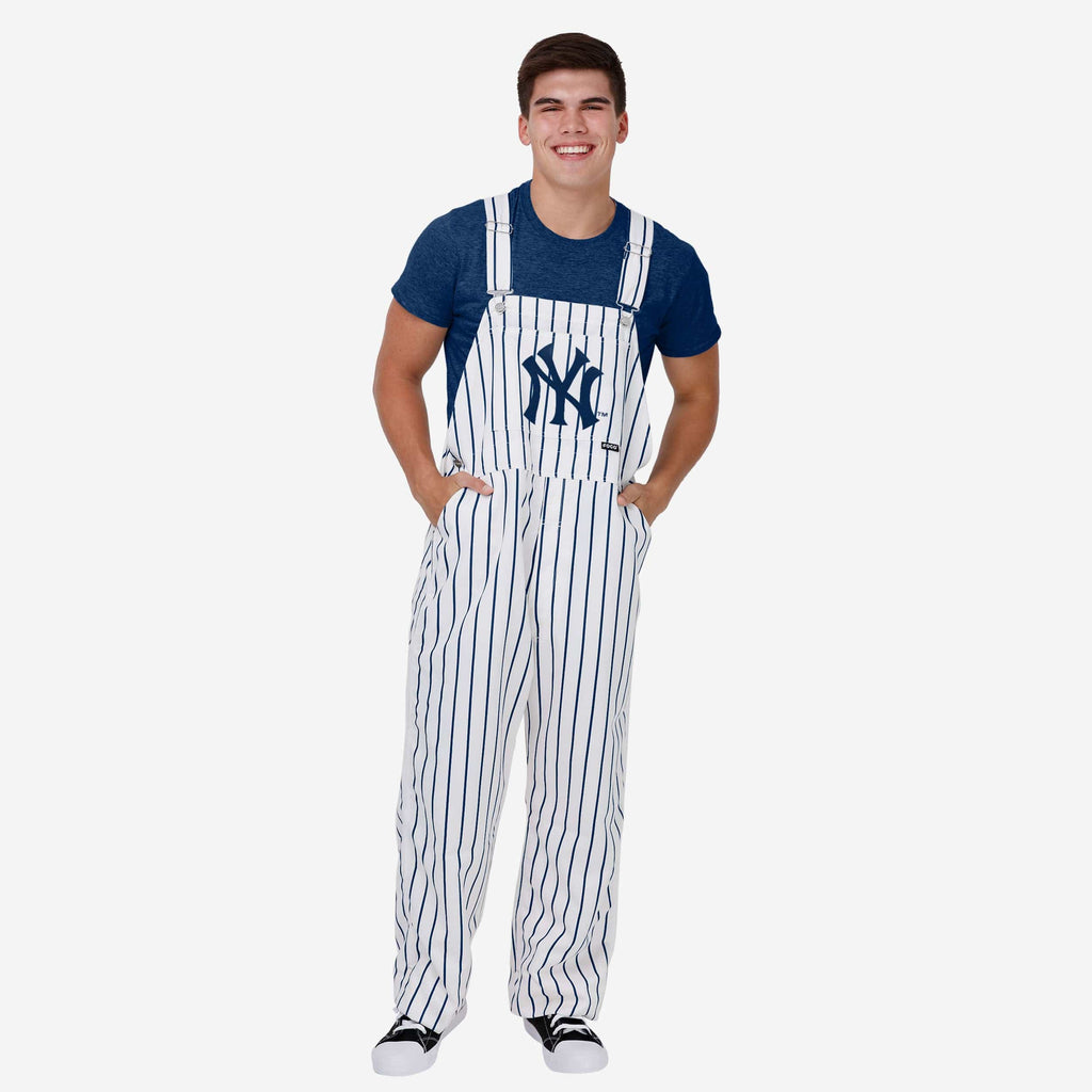 FOCO New York Yankees Pinstripe Bib Overalls Men M 2