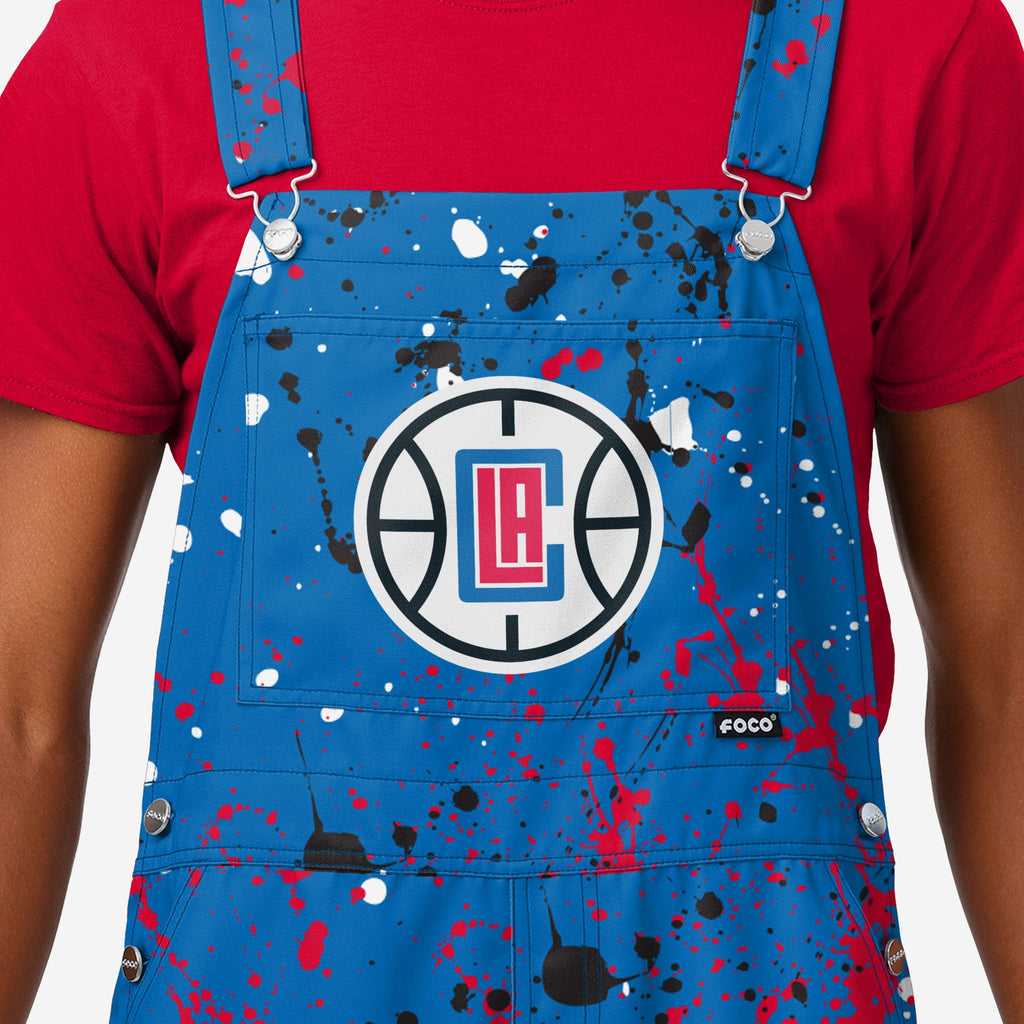 FOCO Los Angeles Clippers Paint Splatter Bib Overalls Blue XL 4
