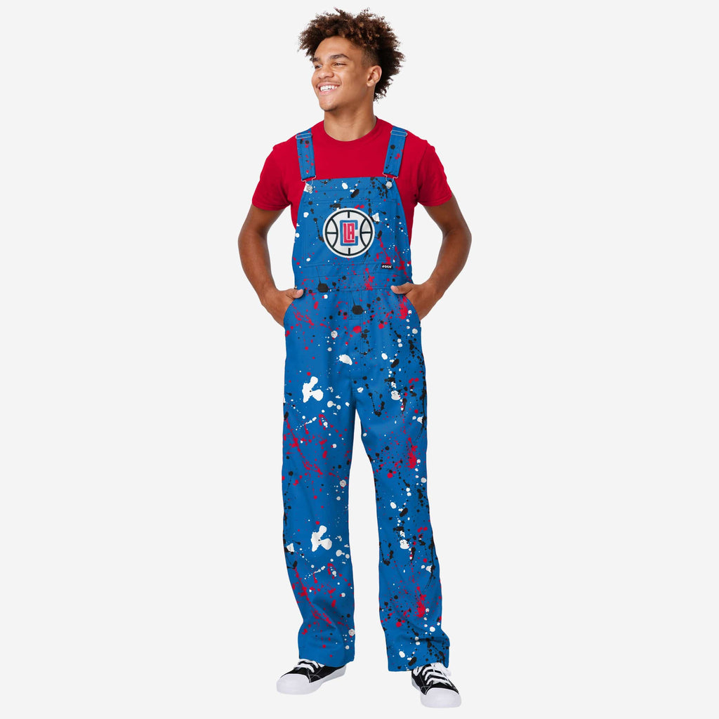 FOCO Los Angeles Clippers Paint Splatter Bib Overalls Blue XL 2