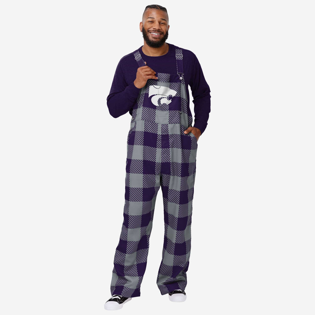 FOCO Kansas State Wildcats Plaid Bib Overalls 2XL 2