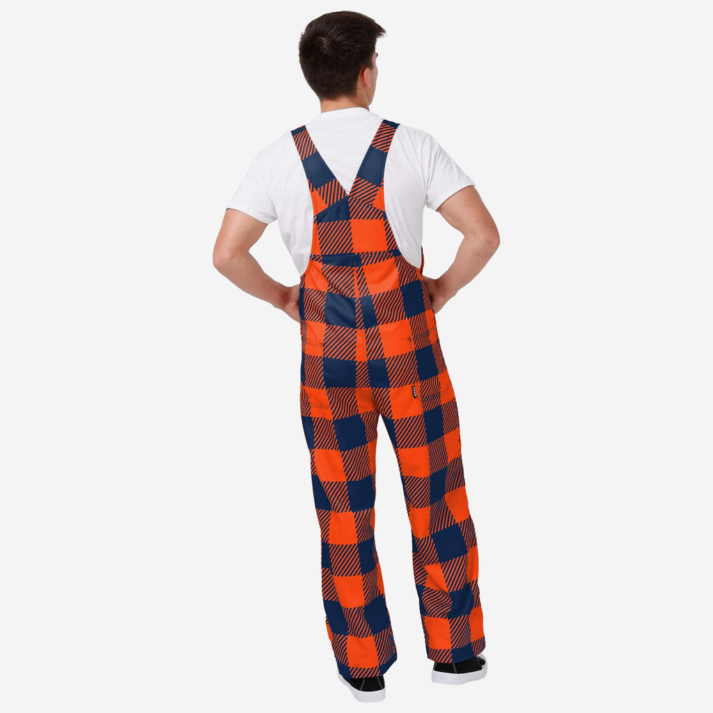 FOCO Virginia Cavaliers Plaid Bib Overalls Orange/Navy 2XL 3