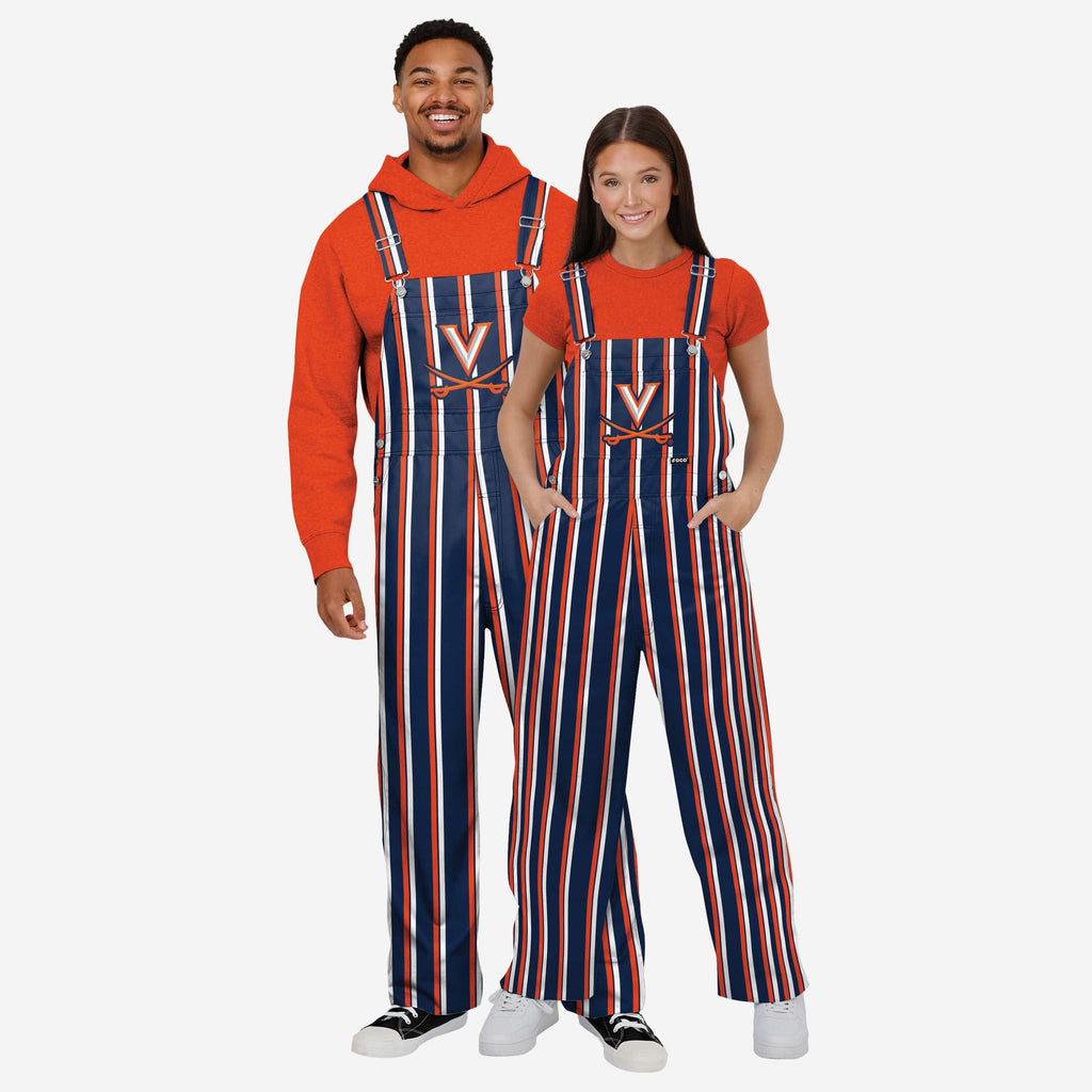 FOCO Virginia Cavaliers Sideline Spirit Bib Overalls Orange/Blue 2XL 4