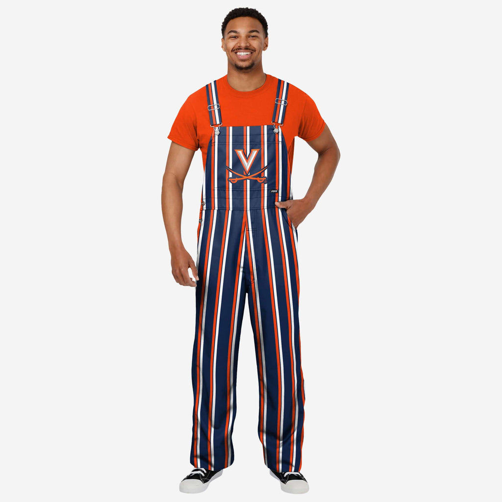 FOCO Virginia Cavaliers Sideline Spirit Bib Overalls Orange/Blue 2XL 2