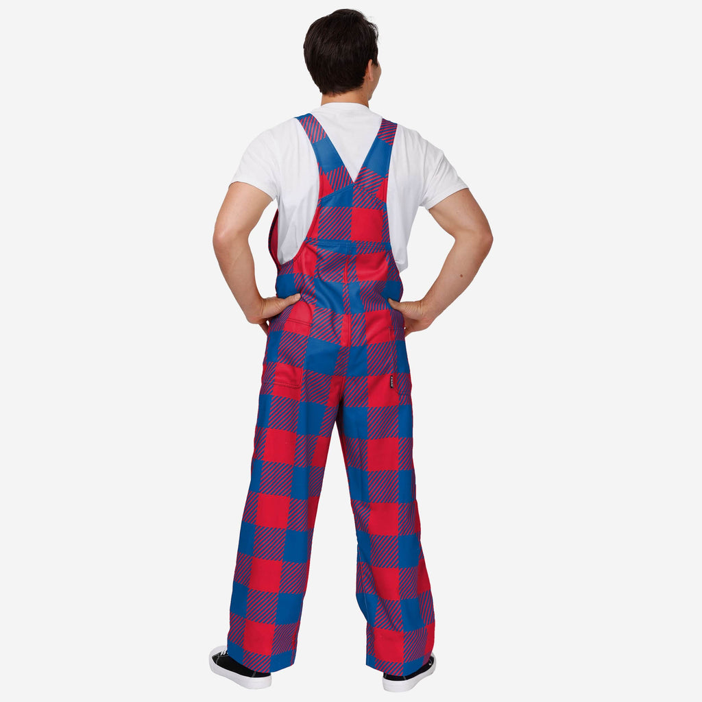 FOCO Buffalo Bills Plaid Bib Overalls Red/Blue 3XL 3