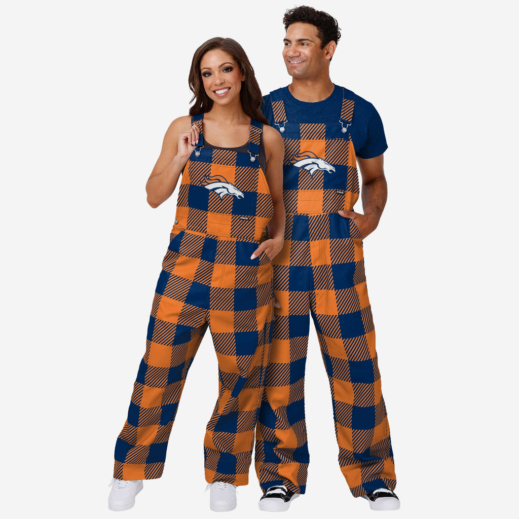 Denver Broncos Mens Plaid Bib Overalls FOCO