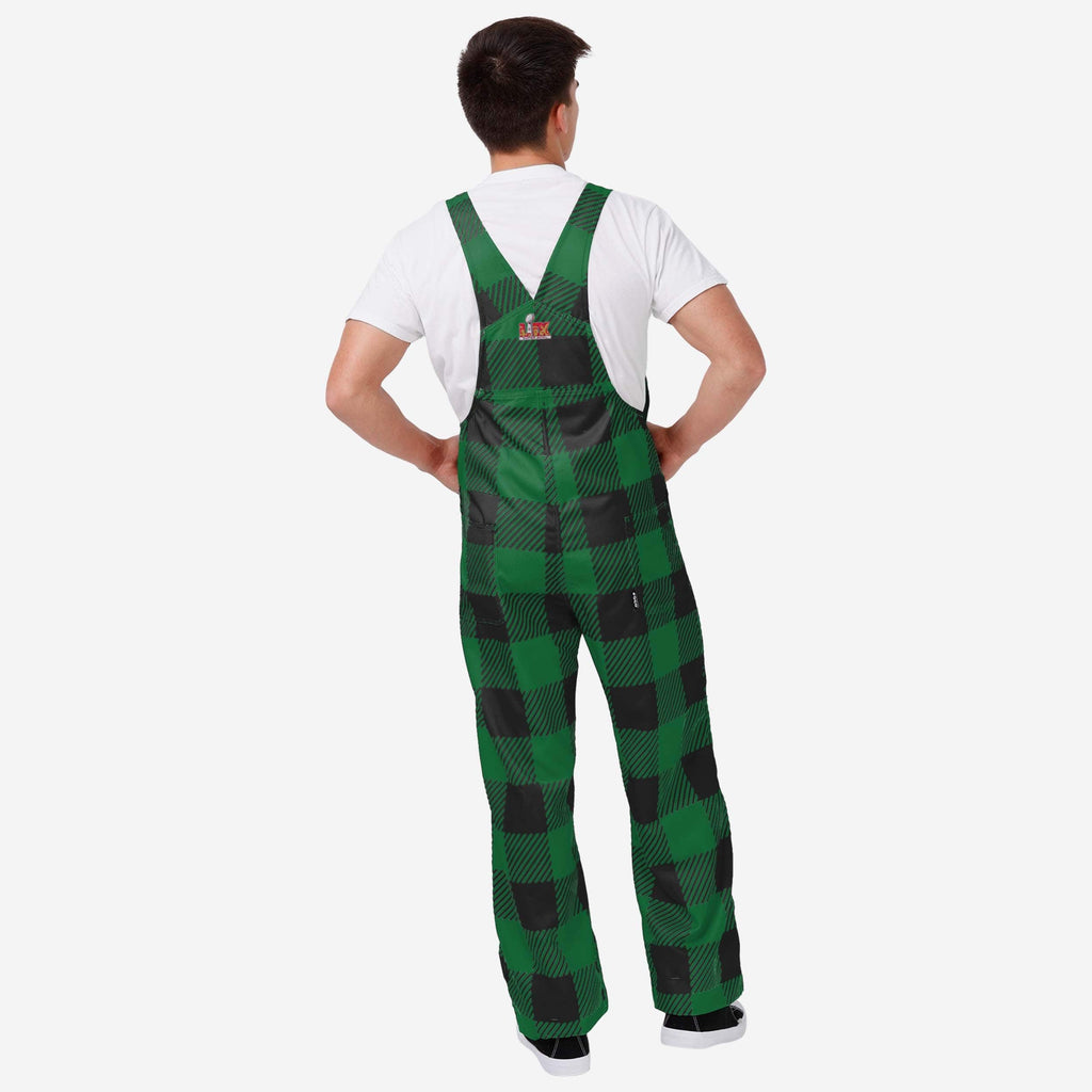 Philadelphia Eagles Super Bowl LIX Champions Kelly Green Plaid Bib Ove FOCO