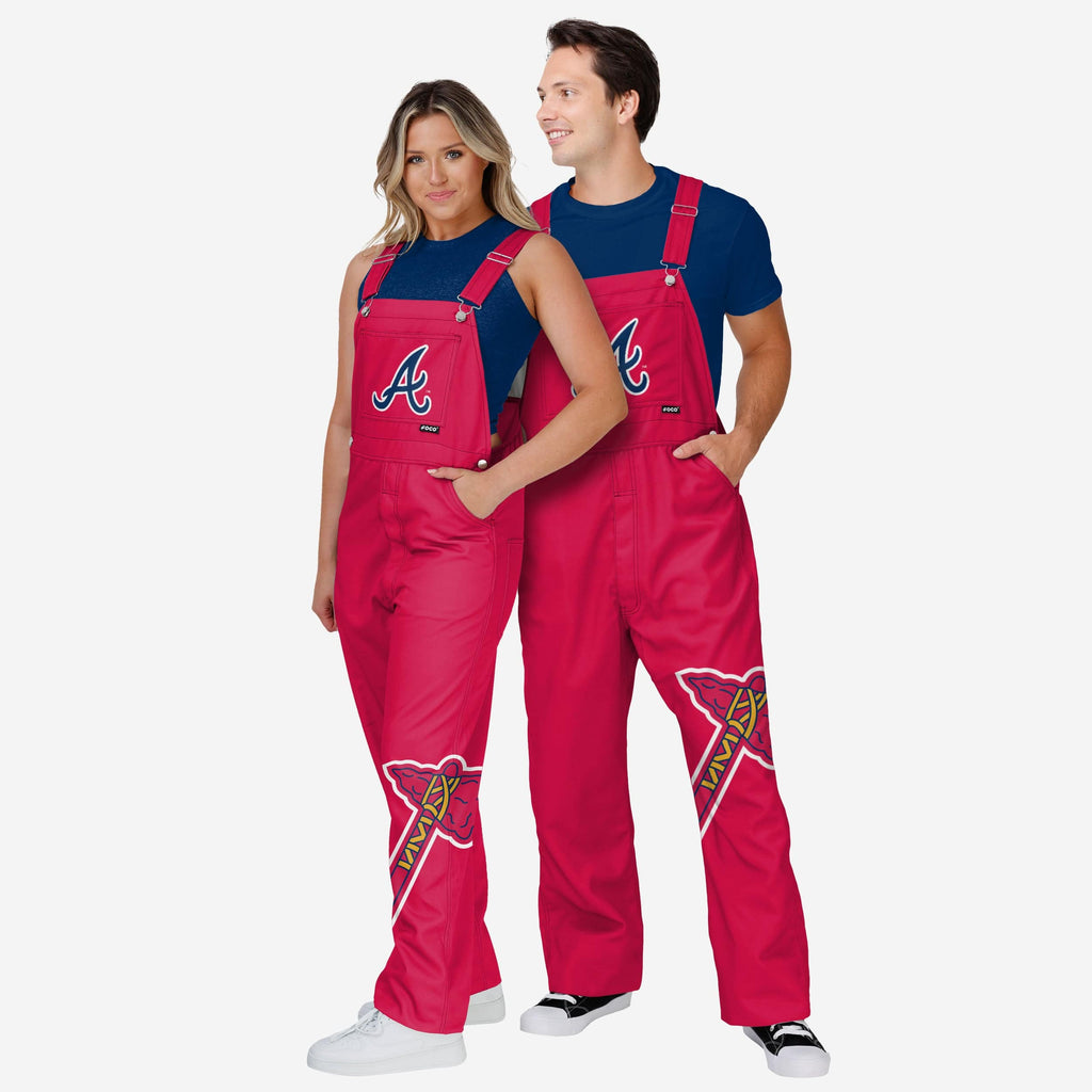 FOCO Atlanta Braves Bib Overalls Red/Blue XL 4