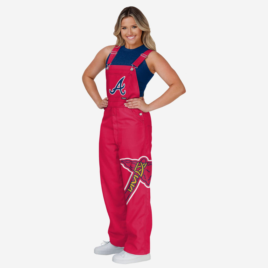 FOCO Atlanta Braves Bib Overalls Red/Blue XL 2