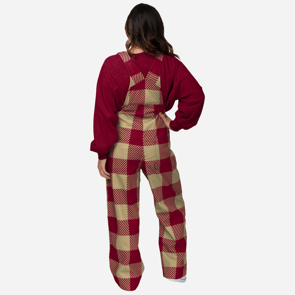FOCO Florida State Seminoles Plaid Bib Overalls Garnet/2XL 3