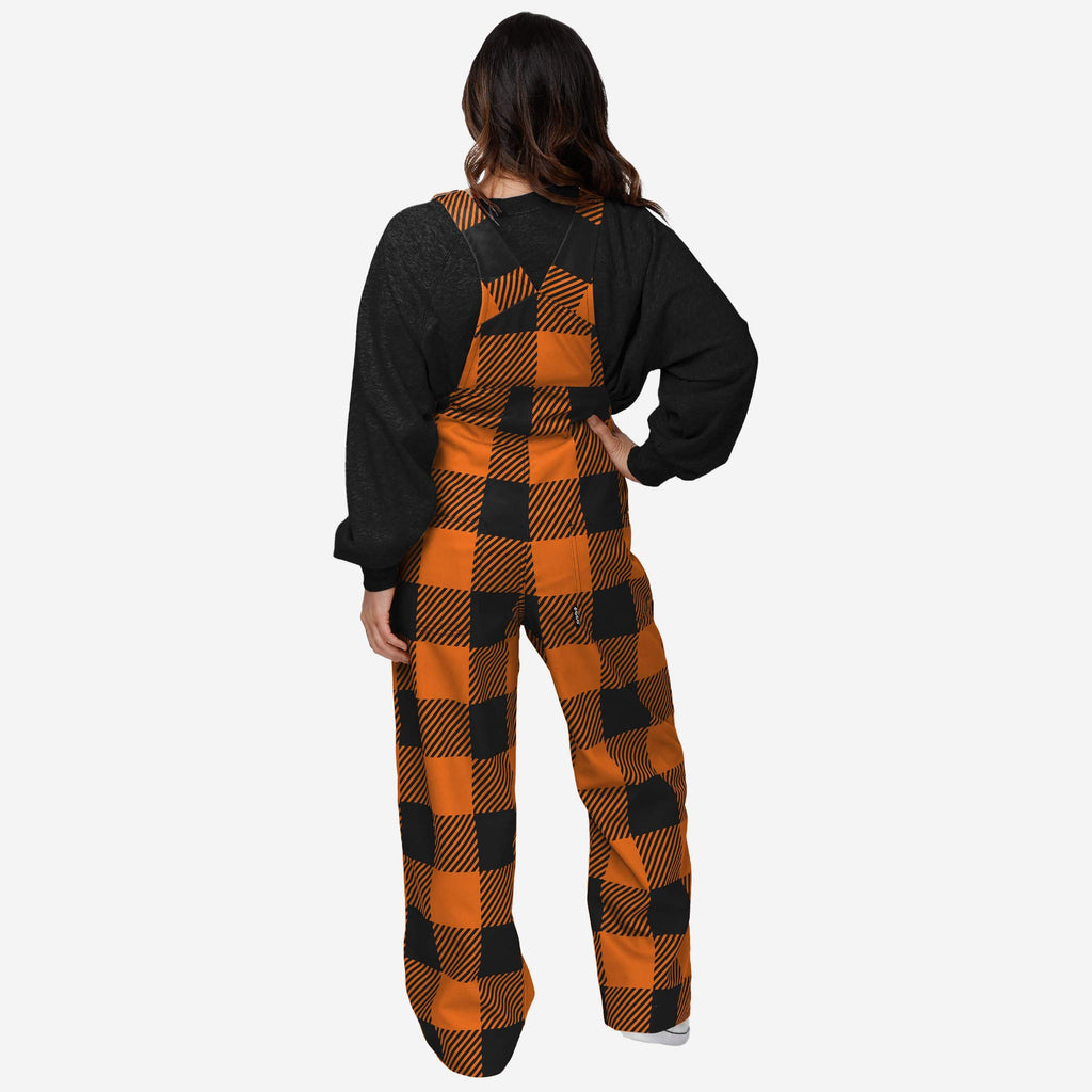 FOCO Oregon State Beavers Plaid Bib Overalls Orange/Black XS 3