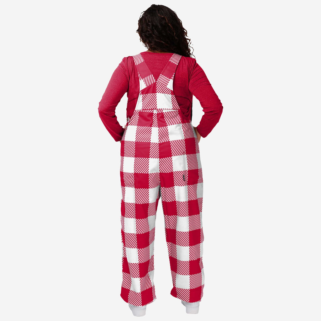 Wisconsin Badgers Womens Plaid Bib Overalls
